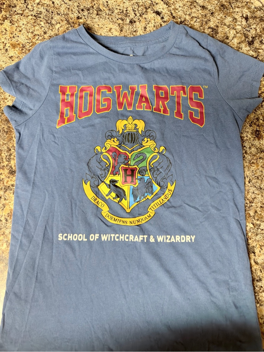 Hogwarts Crest Short-Sleeve Kids Tee - Blue with Red & Yellow Crest - Picture 2 of 3